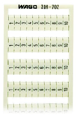 209-702 Маркировочная карта WSB; в картах; МАРКИРОВАНО; 1 ... 10&10X; not stretchable; Вертикальная маркировка; с креплением на защелке
