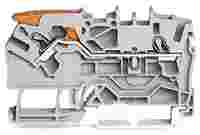 2102-1201 2-проводная проходная клемма; с рычагом и push-in CAGE CLAMP®; 2,5 мм²; с тестовым портом; боковая и центральная маркировка; клемма на DIN-рейку35 х 15 и 35 х 7,5; Вставной CAGE CLAMP®; 2,50 мм²; серая (50 шт)

