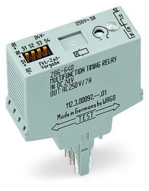 286-640/004-000 Модуль многофункционального реле времени; Реле с 1 перекидным контактом (1u); 4 временных диапазона; для использования на железных дорогах; 4 функции
