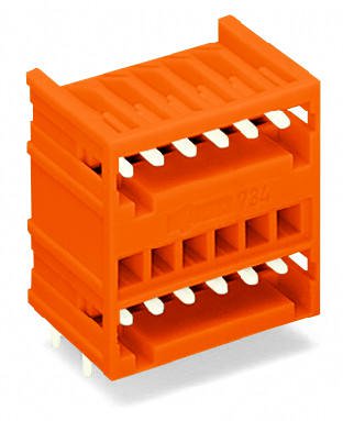 734-436 Двухуровневая вилка THT; 1.0 x 1.0 mm solder pin; угловые; 100% защита от неправильного подсоединения; Шаг контактов 3,81 мм; 12-пол.