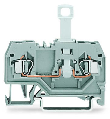 280-914 2-проводные клеммы с размыкателем; для DIN-рейки 35 x 15 и 35 x 7,5; 2,5 мм2; CAGE CLAMP