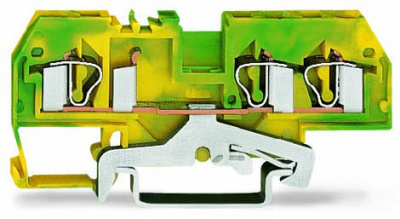 281-687/999-950 3-проводные клеммы с заземлением; 4 mm2; подходят для исполнений Ex e II; центральная маркировка; для DIN-рейки 35 x 15 и 35 x 7,5; CAGE CLAMP