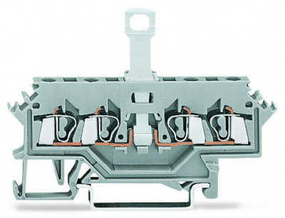 280-632 4-проводные клеммы с размыкателем; для DIN-рейки 35 x 15 и 35 x 7,5; 2,5 мм2; CAGE CLAMP