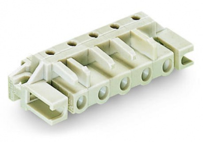 722-833/047-000 Розетка под пайку THT; 0.6 x 1.0 mm solder pin; угловые; 100% защита от неправильного подсоединения; Проходной фланец; Шаг контактов 7,5 мм; 3-пол.