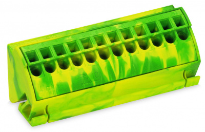 812-100 Клеммы шины с заземлением; для шин (10 x 3) мм; 12-пол.; 4 mm2; Push-in CAGE CLAMP
