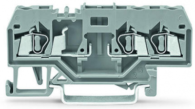 280-610 3-проводные базовые клеммы; для DIN-рейки 35 x 15 и 35 x 7,5; 2,5 мм2; CAGE CLAMP