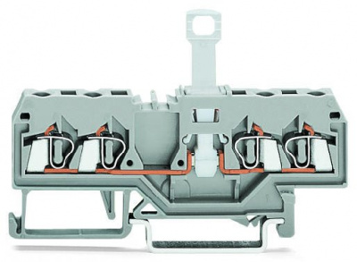 280-805 4-проводные клеммы с размыкателем; для DIN-рейки 35 x 15 и 35 x 7,5; 2,5 мм2; CAGE CLAMP