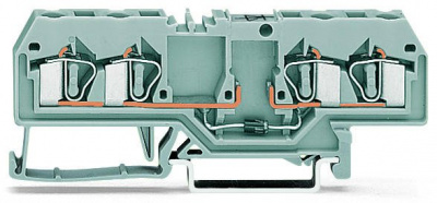 281-665/281-410 Компонентная клемма; 4-проводн.; с диодом 1N4007; анод слева; для DIN-рейки 35 x 15 и 35 x 7,5; 4 mm2; CAGE CLAMP