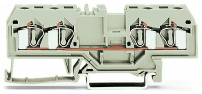 281-994 4-проводные проходные клеммы; 4 mm2; подходят для исполнений Ex e II; центральная маркировка; для DIN-рейки 35 x 15 и 35 x 7,5; CAGE CLAMP