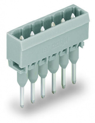 231-162/003-000 Вилка для клемм на рейку; 1.2 x 1.2 mm pins; прямые; Шаг контактов 5 мм; 2-пол.