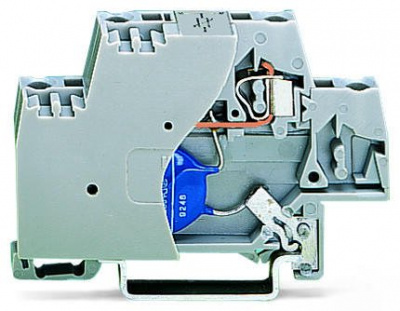 280-502/281-584 Компонентная клемма; двухуровн.; с торцевой пластиной; с варистором; для DIN-рейки 35 x 15 и 35 x 7,5; 2,5 мм2; CAGE CLAMP