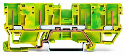 769-207 4-контактные базовые клеммы с заземлением; для DIN-рейки 35 x 15 и 35 x 7,5