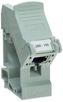 289-195 Интерфейсный модуль для ETHERNET RJ-45; для DIN-рейки 35 мм; с экранированным соединением