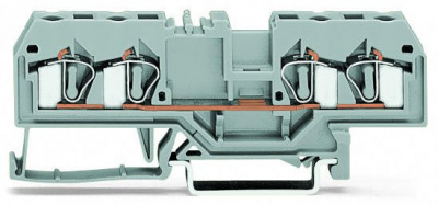 281-664 4-проводные проходные клеммы; 4 mm2; центральная маркировка; для DIN-рейки 35 x 15 и 35 x 7,5; CAGE CLAMP
