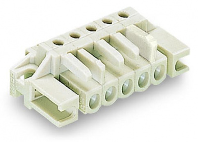 722-236/047-000 Розетка под пайку THT; 0.6 x 1.0 mm solder pin; угловые; 100% защита от неправильного подсоединения; Проходной фланец; Шаг контактов 5 мм; 6-пол.