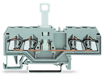 280-685 4-проводные клеммы с размыкателем; для DIN-рейки 35 x 15 и 35 x 7,5; 2,5 мм2; CAGE CLAMP