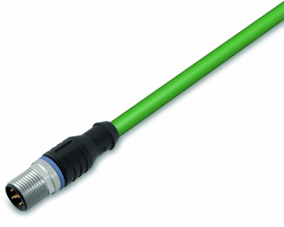 756-1201/060-200 Кабель ETHERNET / PROFINET, прямой; 20 м; устанавливаются на один конец; D-кодирование; Штекер М12, прямой; один свободный конец кабеля