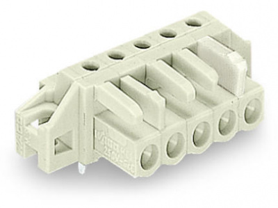 722-235/031-000 Розетка под пайку THT; 0.6 x 1.0 mm solder pin; угловые; 100% защита от неправильного подсоединения; зажимное кольцо; Шаг контактов 5 мм; 5-пол.