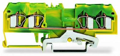 281-657 4-проводные клеммы с заземлением; 4 mm2; центральная маркировка; для DIN-рейки 35 x 15 и 35 x 7,5; CAGE CLAMP