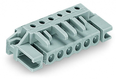 232-240/047-000 Розетка под пайку THT; 0.6 x 1.0 mm solder pin; угловые; Проходной фланец; Шаг контактов 5 мм; 10-пол.