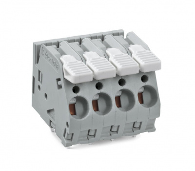 2706-154 Клемма на печатную плату; рычаг; 3; Шаг контактов 7,5 мм; 4-пол.; CAGE CLAMP; опция объединения