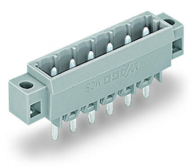 231-162/040-000 Вилка THT; 1.2 x 1.2 mm solder pin; прямые; зажимное кольцо; Шаг контактов 5 мм; 2-пол.